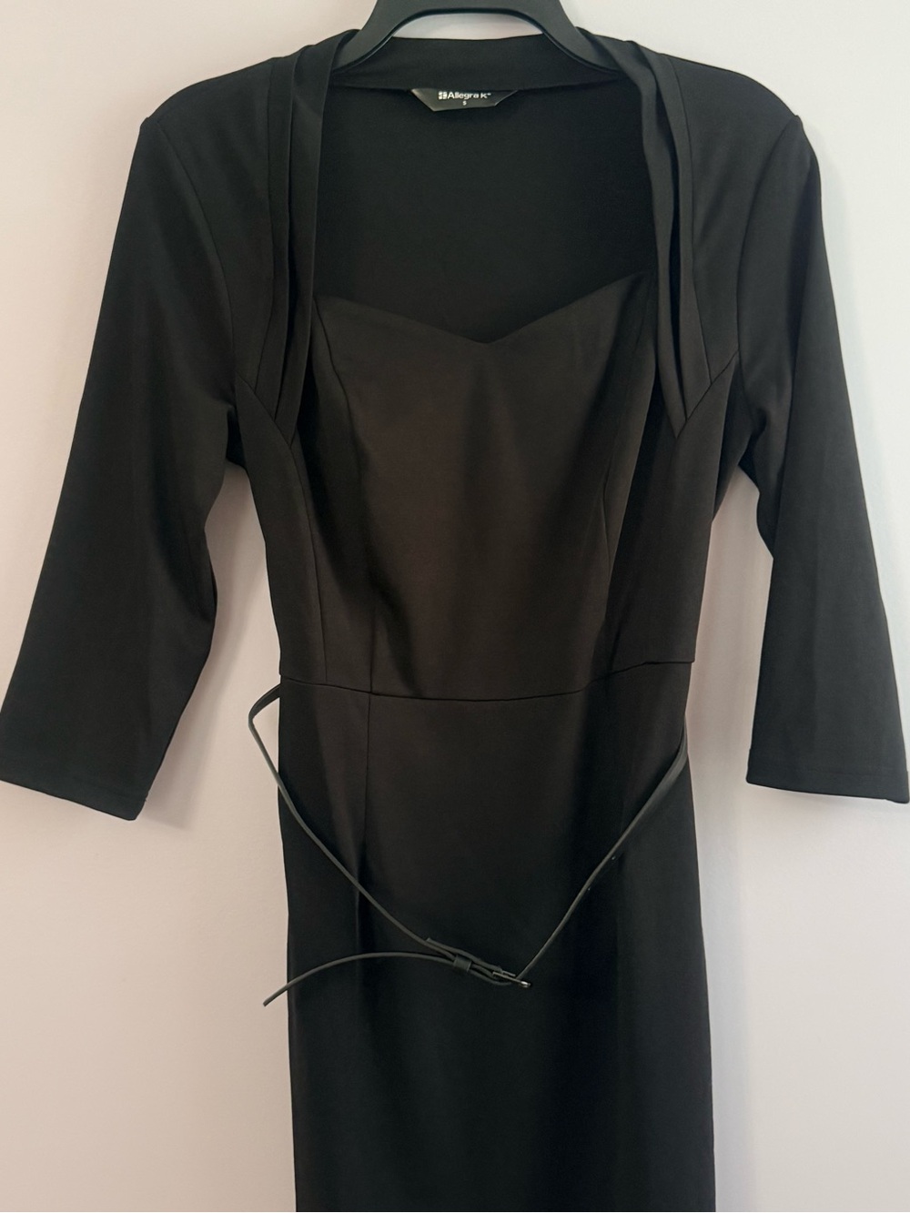 Allegra K Black Sheath Dress with Bolero Overlay
